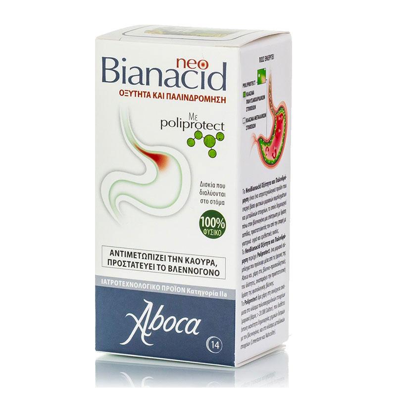 Aboca Neo Bianacid για την Παλινδρόμηση & την Καούρα με Γεύση Μέντας 14 Μασώμενα Δισκία